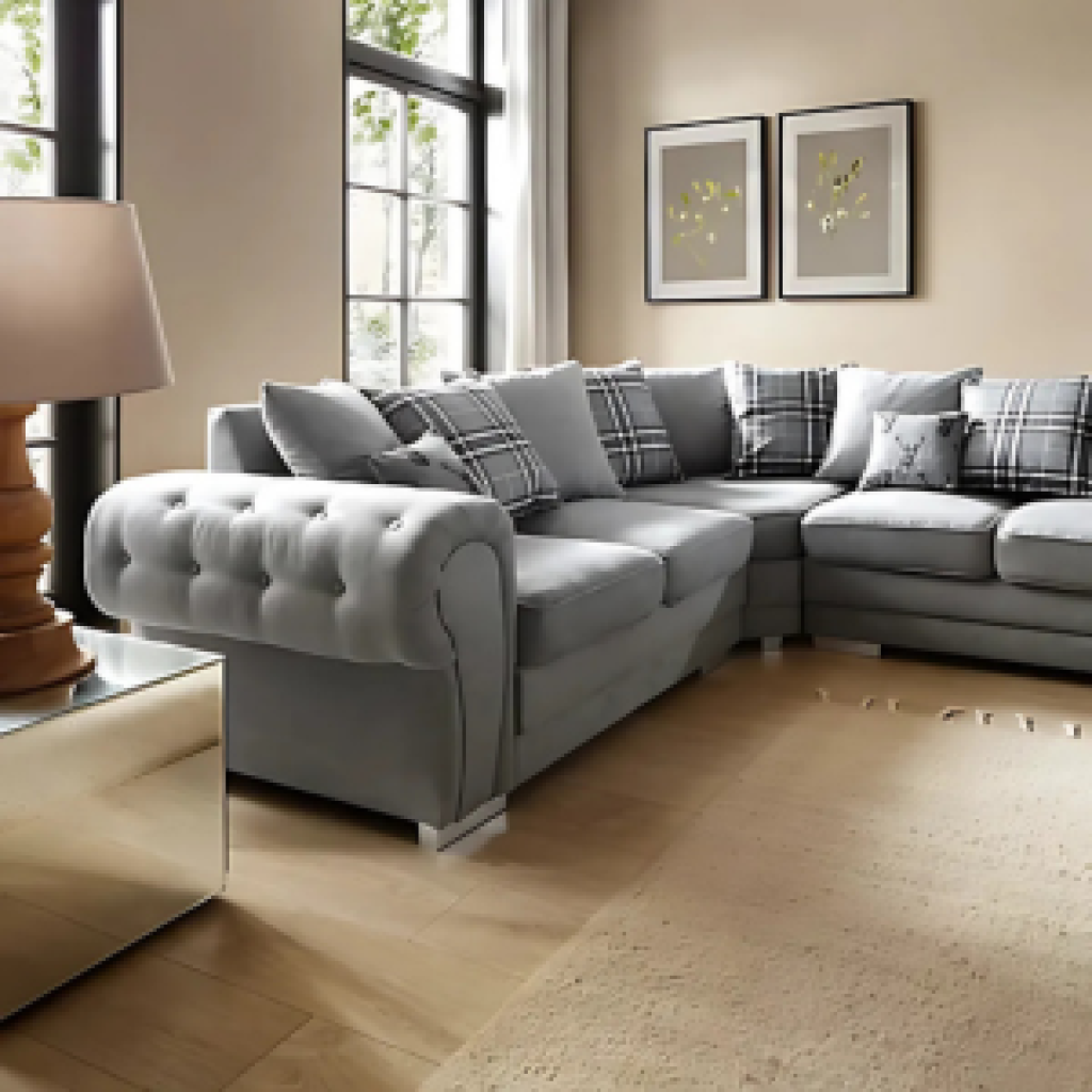 Verona 2C2 Grey Corner Sofa in Kensington Fabric